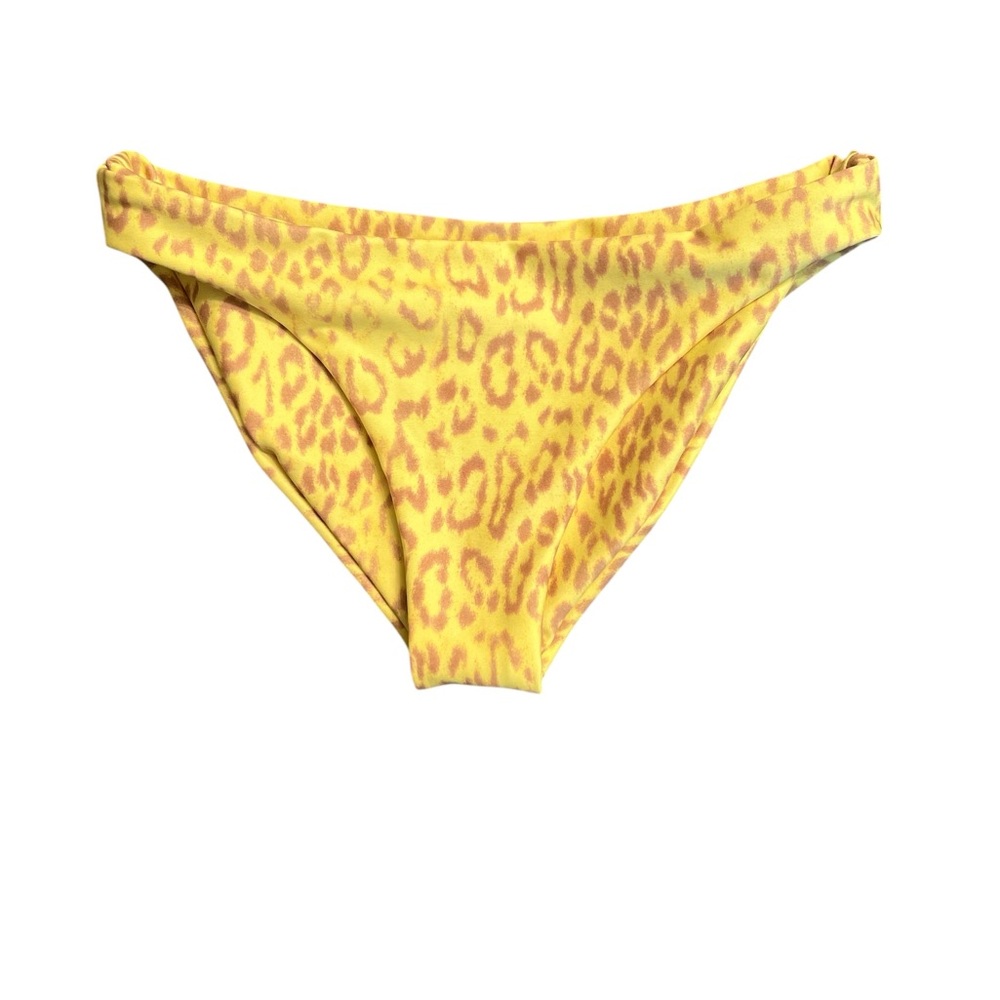 Yellow Leopard Print Bikini Bottom. Cheryl style. Size XS. Tulum Print.